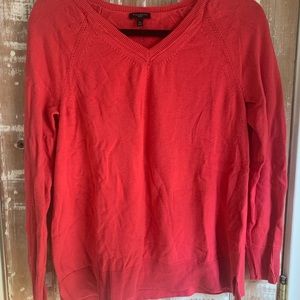 Hot pink long sleeve Talbots v neck sweater